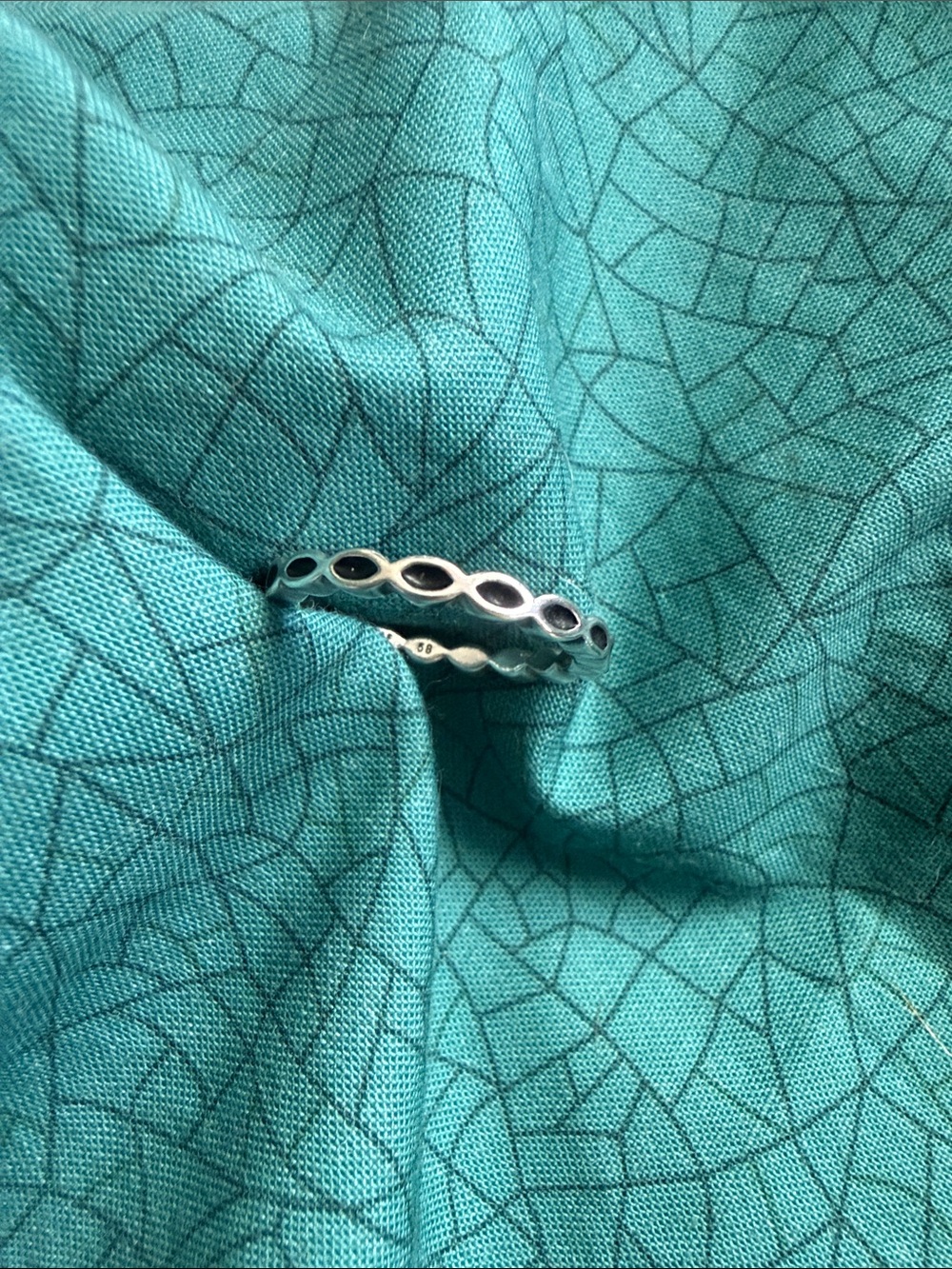 Pandora “Better Together” Black Enamel Silver Ring